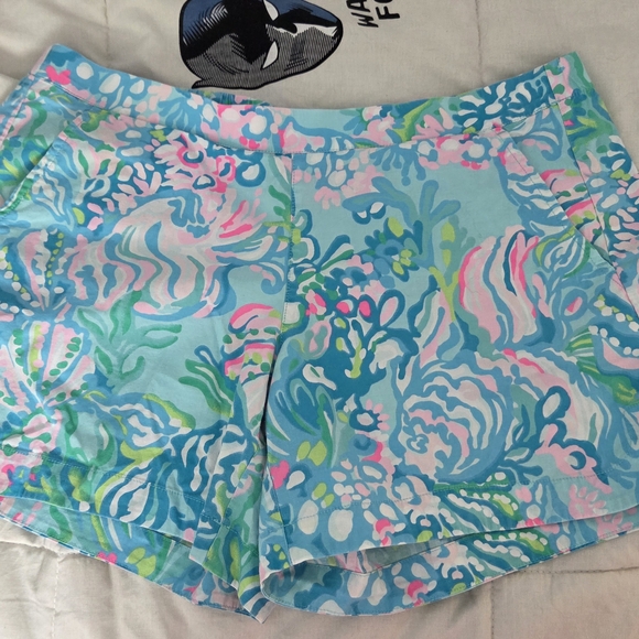 Lilly Pulitzer Pants - Lilly Pulitzer Blue and Pink Floral Women's Shorts